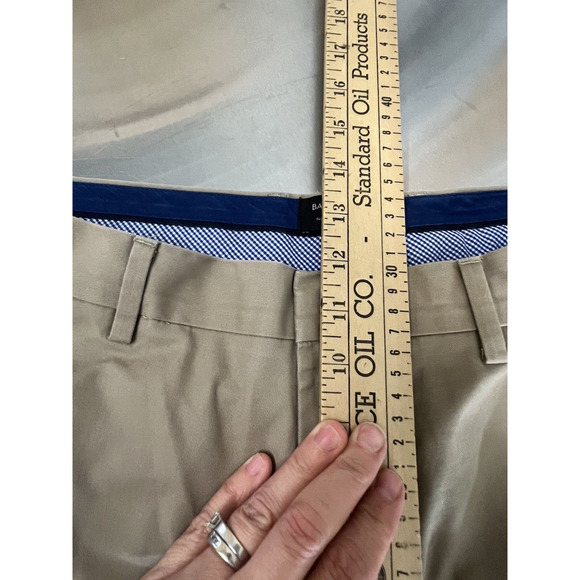 Banana Republic Chinos Mens 35x29.5 Slim Fit Straight Flat Front Khaki Pants - Picture 8 of 10